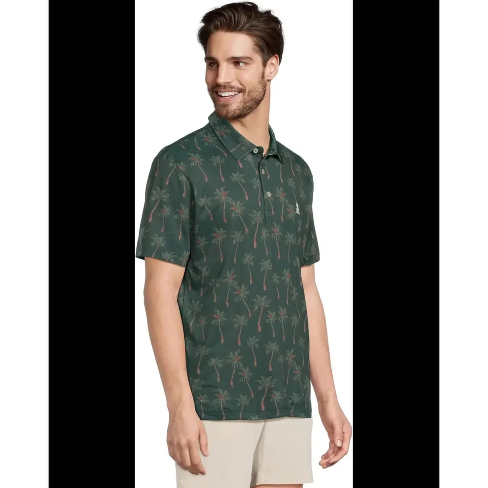 NEW Chubbies The Brushstroke Palm Performance Green Polo Size XL Golf Shirt